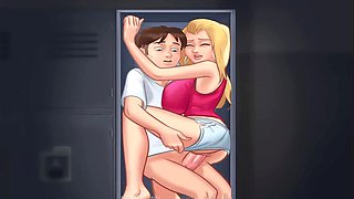Hot Chinese girl in summertime saga anime gets heated with big tits and a big ass