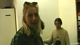 Blonde cashier's daring passion unfolds in a vintage intimate encounter