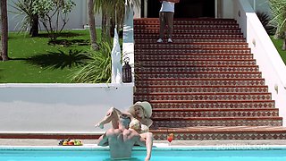 Blonde Marica Delivers Double Passion in Intense Threesome