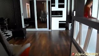 Filipina petite with small tits gets hard fucked by big foreign cock