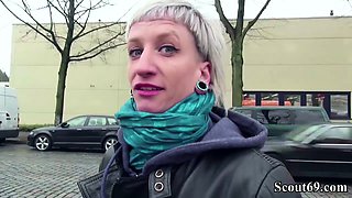 German Scout - Skinny Emo Teen Luna in Street Porn Casting