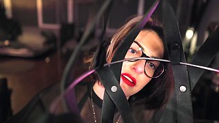 Leather Bondage Strap Cage - Total Weightless Confinement