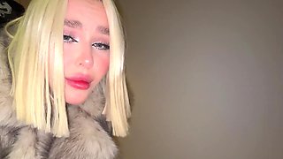 Juicy mommy in a fur coat is going to seduce younger dick in POV