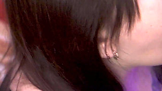 MILF with Big Tits Gives a Beautiful Blowjob and Kisses with Cum on Her Lips