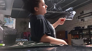 Sexy PAWG Smoking Cigarette