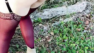 Canalside Stroll in Mini Skirt and Anal Plug