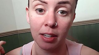 Amateur Babe in Glasses jerks cock for facial