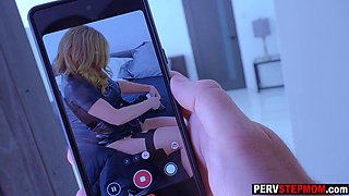 cougar dressed in cop costume sucks penis