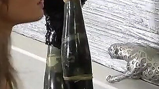 Superb MILF Pegging Her Doll Slave
