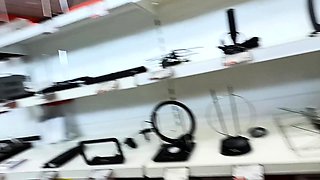 Russian mom flashing her tits, pussy and ass in public