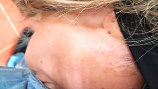 Blonde MILF Blowjob with Cum Swallowing POV