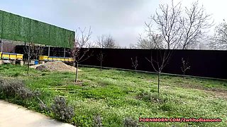 MILF Masturbates From Outdoor Into House