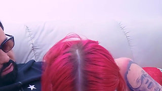 Naughty Redhead Likes to Fuck on the Couch of the Married