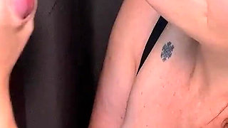 Gloryhole Blowjob and Handjob. Cum on Tits