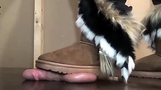 Anikas Cock and Ball Trample - Winter boots Cock and Ball