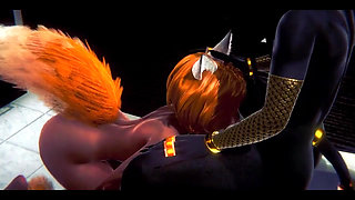 Furry Hentai - Anubis the Dogboy with a Foxygirl in a Toilet - Japanese Asian Manga Anime Film Game Porn