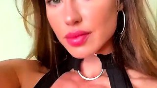 Busty brunette solo masturbation
