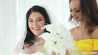 Lesbian MILF Catches Cheating Bride