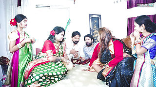 Desi Tharki Indian Jamindar StepBrothers Share their Four wives at the same Time For Real GangBang ( Hindi Audio )