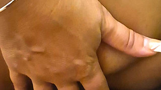 Playing with my nipple while he stroke himself