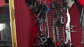Caged Slave Comes During Ass Fucking
