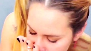 Curly Blonde Teen Records Solo Dildo Masturbation More at