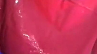 Vintage Red Latex Lingerie Glory Hole Action P2