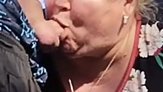 Mother-in-law Holds My Dick While I Pee and Then Sucks It in Public