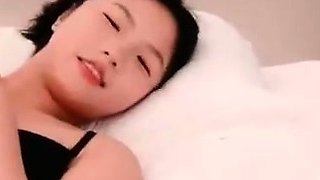 Extreme close up of Japanese teen masturbating