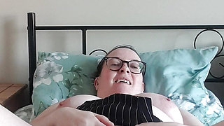 sexy secretary playing with pussy