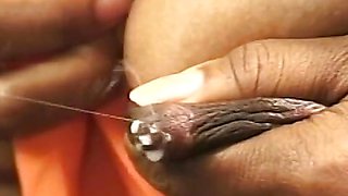 Young ebony bitch shaved cunt fucked with black dick then she sqeezes out milk