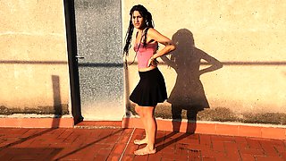 Smooth ass Latin woman anal masturbating in chatroom