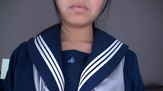 A Mature Man and a School Uniform Beauty
