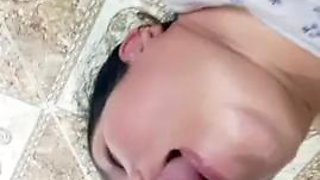 Cute girlfriend sucking rich with very deep throat