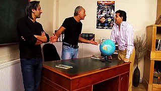 Tiffany Doll, Tony James And Kerry Louise - Dark-skinned Stud Gets Double-penetrated And Facialed At School