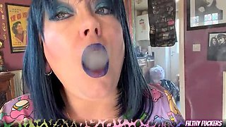 Curvy BBW Milf Tina Snua Smoking Cigar with Creamy Exhales - POV Fetish in Gloves & Heavy Makeup