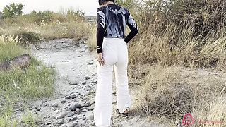 Public pissing compilation in nature! Travel by car! POV