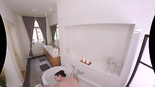 Wet Brunette Enjoys Bubble Bath and Hardcore Fuck