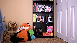 Blonde tight pussy babe solo toy fun in glamour masturbation