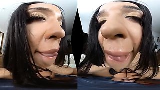 Massive Monster Tits in POV VR with hot curvy brunette