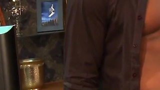 Beautiful brunette takes big black dick up her ass