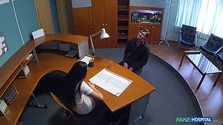 Faux polyclinic - stockings tempt patient into powerful office appointment