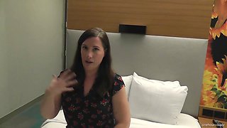 Wife's awkward interview before she tries her first big black cock