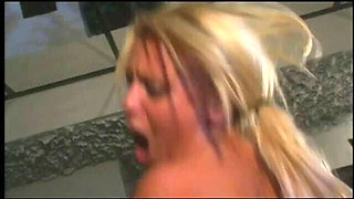 Cute babe fucked while her friend masturbates and both suck cock and get jizzed