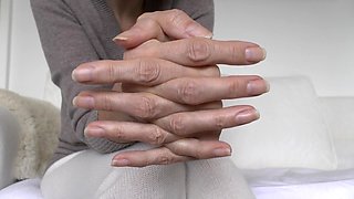 Lady Victoria Valente - Cashmere Outfit, Beautiful Hands, Short Fingernails, Close-ups, JOI, Nipple Play and CBT