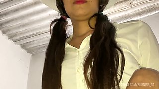 Hot latina schoolgirl ready to have fun after college