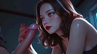 Hot Roommate POV Blowjob - Cum In Mouth While Watching Movie