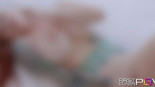 Tattooed busty lady meet a nerd guy whose balls are full of sperm