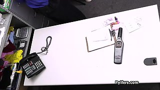 Asian teenager thief with enhanced boobs milks officer