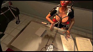 Citor3 3D VR Game Blonde Nurse in Latex Sucks Cum Through Urethra Probe